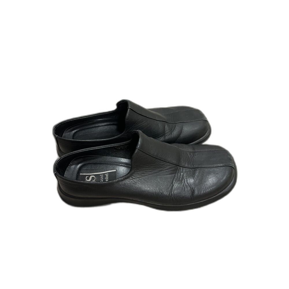 Josef Seibel Size 39 Black Leather Clogs